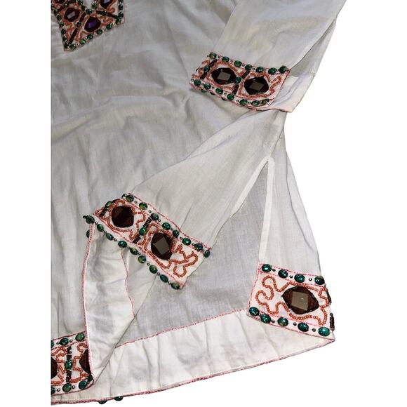 Milly New York Tunic Top NWT white/cream Jewels Mirror Embellished Sz 2 $274 - Picture 8 of 12